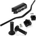 USTPO Dirt Pit Bike Handlebar 1 1/8" 28mm Motorcycle Handle Bar with Riser Mount Clamp Foam Pad Grips Universal for YZ 450 TRX450R KX450 RMZ Motocross ATV Off Road Black