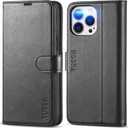 TUCCH Wallet Case for iPhone 13 Pro Max, RFID Blocking, 4 Card Slots, Stand Shockproof TPU Interior Shell, PU Leather Magnetic Flip Cover, Black