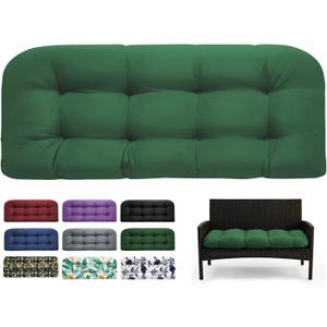 DANGHOOGY Outdoor Bench Cushions, Waterproof Patio Loveseat Cushions for Outdoor Furniture, Thick Love Seat Bench Cushions, 44" x 19" x 5", Green