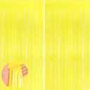 Yellow 2 Pack Metallic Tinsel Foil Fringe Curtains, 3.3x8.3 Feet Yellow Streamers for Party, Door Streamers Party Decorations, Party Streamers for Birthday Christmas Party Decorations