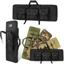 DULCE DOM 45 inch Double Rifle Case Soft Bag Gun Case, Perfect for Rifle Pistol Firearm Storage and Transportation, All Around Shooting Range Tactical Rifle Backpack, Indoor Outdoor