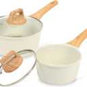 ESLITE LIFE 1.5 QT & 2.5 QT Sauce Pan Set with Lids, Nonstick Small Soup Pot Compatible with All Stovetops (Gas, Electric & Induction), PFOA Free, Black