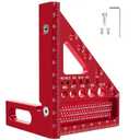 3D Multi-Angle Measuring Square Ruler, Aluminium Alloy 45/90 Miter Triangle Ruler for Accurate Woodworking & Construction