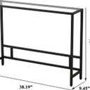 MAJARO Small Modern Console Table for Entryway, Tempered Glass with Metal Frame Sofa Table for Living Room, Hallway, Office (Single-Layer, Black), 38.19 inches x 9.45 inches x 29.13 inches