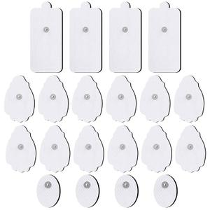 TENS/EMS Unit Replacement Pads NURSAL 20 Pack 3.5mm Snap Electrode Patches for Electrotherapy, Reusable Self-Adhesive Electrodes Pads, Compatible with Belifu, AVCOO, MEDVICE TENS (White)
