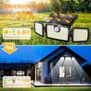 MIHANI Solar Flood Lights Outdoor, 2500LM Motion Sensor Security Lights with 270 Wide Angle, IP65 Waterproof, 3 Heads Solar Outdoor Lights for Patio, Yard, House, Garage (Non-Remote, 2 Pack)