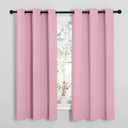 NICETOWN Room Darkening Curtains 63" Long Set of 2 for Bedroom, Rouge Pink Nursery Essential Thermal Insulated Solid Grommet Top Blackout Curtains/Drapes (1 Pair, 42 inches Wide)