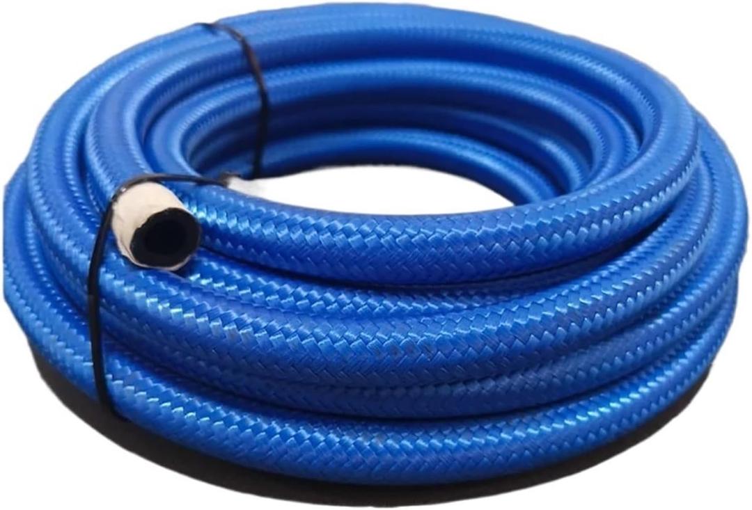 Nylon Braided Radiator Brake Fuel Hose Oil Gaes Line AN4AN6AN8AN10AN12AN16AN20 Cooler Hose Line Pipe Tube Nylon Stainless Steel Braided CPE Rubber Blue 1M(CPE AN4)
