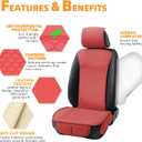 Elantrip 2PCs Front Car Seat Covers Leather Car Seat Protector Universal fit for Most Cars SUVs and Trucks Water Proof Seat Protector Red