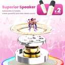 Mini Karaoke Machine for Kids Adults, 2026 TOP Birthday Gifts for Girls Boys 3,4,5,6,7,8+Year Old Toddler Toys, Portable Bluetooth Speaker with 2 Wireless Karaoke Microphones Player (Light Beige)