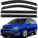 Lightronic Extra Durable Outside-Mount Auto Vent Window Visor, Fits 2017-2025 Chrysler Pacifica, UV Protection Rain Guard, Original Wind Deflector, No-Drill Easy Install, Dark Smoke, 4-Pcs
