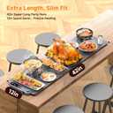 FEPPO Warming Mat for Food, Extra-Long Size 42"x12", Fast Full-Surface Heating Food Warming Mat with 6-Hour Timer & 19-Level Temperature Control, Roll Up Food Warmers for Parties Buffet
