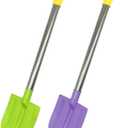 Dsmile 2 Pack Beach Shovels for Kids, 24.4 Inch Long Sand Shovels Gardening Tools Snow Shovel Sturdy Stainless Steel Handle ABS Plastic Spade for Digging Sand Shoveling Snow Fun Gift Set, Green and Purple