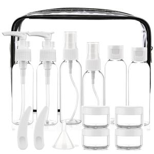 Cosywell Travel Size Bottles for Toiletries 15 Pack 2oz TSA Approved Toiletry Bottles Leak Proof Travel Kit for Women Men TSA Clear Toiletry Bag Shampoo Lotion Skincare Cosmetic Container(White)