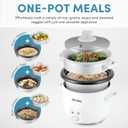 AROMA Rice Cooker, 2-Cup (Uncooked) / 4-Cup (Cooked), Steamer, Grain Cooker, Soup Maker, Oatmeal Cooker, Auto Keep Warm, 1 Qt, White, ARC-302-1NG