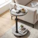 YYW C Table End Table Adjustable Height, Couch Tables that Slide Under for Small Spaces, 360°Swivel TV Tray Table, C Shaped Side Tables Living Room and Bedroom for Sofa, Bed, Chair, Snack (Wood Gray)