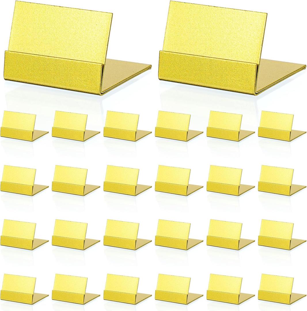 24 Pcs Gold Place Card Holders, Wedding Table Number Holder, Cards Stand Name Menu Stand for Table Numbers, Food Signs, Memo Notes, Centerpieces, Wedding Reception, Party, Birthday