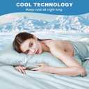Cooling Pillow Cases Set of 2,Queen Size Cool Pillowcases for Hair Skin and Hot Sleepers, Soft Silky Summer Pillow Cover with Envelope Closure, Emerald Blue, 20"x30"