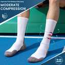 Bbfrey Crew Compression Socks for Men Women - Mild Support, Wicking Cushioned Compression Running Socks for Sport Basketball