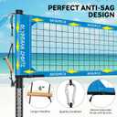 Professional Outdoor Volleyball Net Set for Backyard Beach with 1.7" Aluminum Poles, 45-ply HDPE Net, PU Volleyball and Pump, Boundary Line, Large Carry Bag - Anti-sag & Easy Setup, 32ft