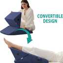 Bedluxe Wedge Pillow for Sleeping, Adjustable 9&12 Inch Foldable Bed Wedge Pillow Set, Orthopedic Memory Foam Triangle Pillows Wedge, 7-in-1 Elevated Pillows for Leg and Back Support, Navy