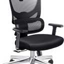 Marsail Ergonomic Office Chair Desk Chair,Gaming Chair with Height Adjustable Lumbar Support,Breathable Mesh Seat Adjustable Swivel Rolling Home Executive, Adjustable Armrest& 2D Headrest,Black