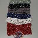 KU Wide Headbands for Women Non Slip 6 Pack Soft Elastic Hair Bands Sports Yoga Running Gym Workout Knotted Head Wraps, Cotton Cloth African Turbans Solid Color-With 6 Pcs Hair Ties (Black)