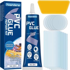 Air Mattress Patch Kit, Waterproof Vinyl Repair Kit, High Strength PVC Adhesive for Inflatables, PVC Boats, Vinyl Glue (60ml/1 Pack)