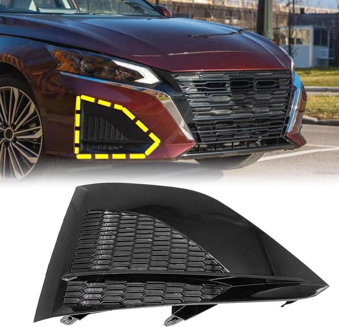 FZJDSD 1PC Black Passenger Right Side Front Fog Lamp Light Cover 622569HF0B Compatible with Nissan Altima 2023 2024 Replace NI1039190