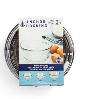 Anchor Hocking 6 Pc Glass Mixing Bowl Set