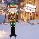Christmas Yard Sign Decorations Outdoor with LED Lights Christmas Nutcracker Yard Signs with Metal Stakes for Xmas Holiday Party Lawn Sign Garden Decor Xmas Outdoor Yard Signs