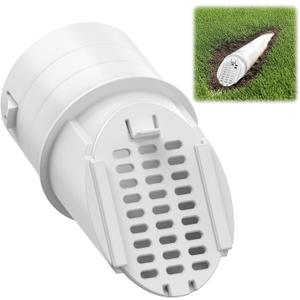 4 Slope Drainage Grate Cover, Rain Diverter, Drainage Grate Yard Drain Emitter for Sump Pump Discharge & Downspout Extensions, Fit 4" SCH 40, 4" SDR 35, 4" Corrugated Pipe, 1 Pack-White