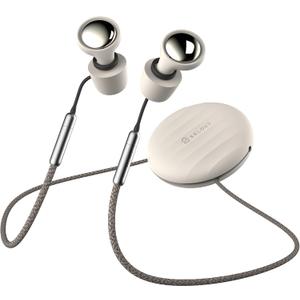 Ear Plugs for Sleeping and Concerts with Cord, Anti-Loss Reusable Earplugs, Ultra-Comfy, 45dB Noise Reducing, Hearing Protection for Travel & Focus, 7 Pair Silicone & Foam Eartips, Slumber Beige
