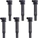 Motorevo 6PCS Ignition 2Pins Coil Pack Compatible with Hyundai Santa Fe 2007-2009 2.7L, Kia Optima 2006-2010 2.7L, Rondo 2007-2010 2.7L, UF558, UF-558, E1058, 52-1863, IC638