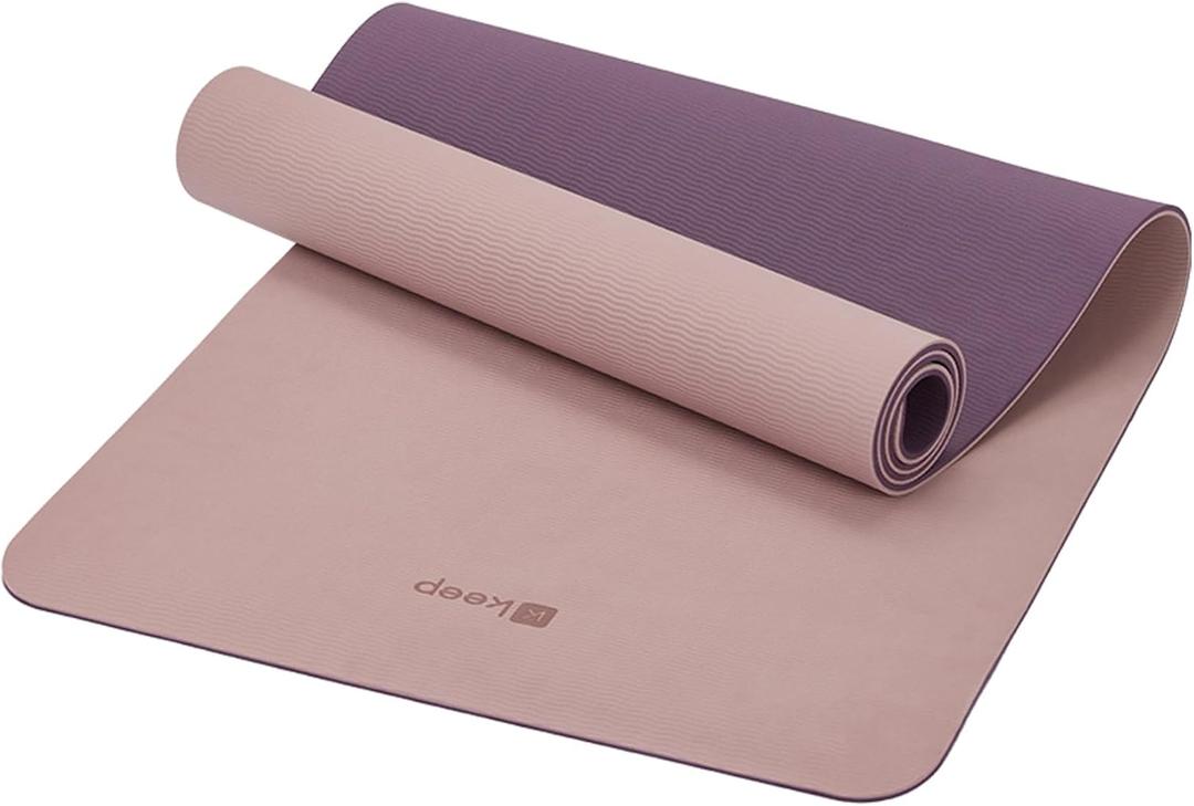 KEEP Yoga Mat 7mm Thick Non Slip - Extra Cushion TPE Exercise Mat for Home Workout & Pilates, Eco Friendly Knee Protection, 72"x24" Large Fitness Mat with Carrying Strap