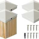 VIVIDA 4x4 Aluminum Post Caps(Actual 3.5" x 3.5"), Metal Fence Post Caps with Waterproof Matte Powder Coated, for Wooden Fence, Deck, Mailbox, Patio, Screw & Driver Bit Included, White, 4 Pack