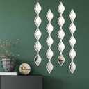 Qunclay Teardrop Mirror Wall Art Decorative Mirror Wall Decor Long Narrow Art for Apartment Living Room Bathroom Bedroom Entryway