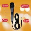Singing Machine Wired Microphone for Karaoke, (Black) - Unidirectional Dynamic Vocal Microphone - Plug-in Microphone for Karaoke Machine, AMP, & Speaker - Mic for Singing, Public Speaking, & Parties