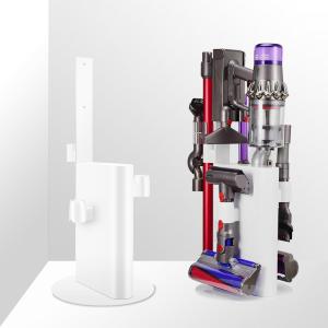 Vacuum Stand Holder for Dyson V15 V11 V10 V8 V7 V6 Cleaner, Stable Metal Storage Rack, Drill-Free Organizer Bracket Compatible with Dyson Cordless Vacuum Cleaner and Its Tools, White