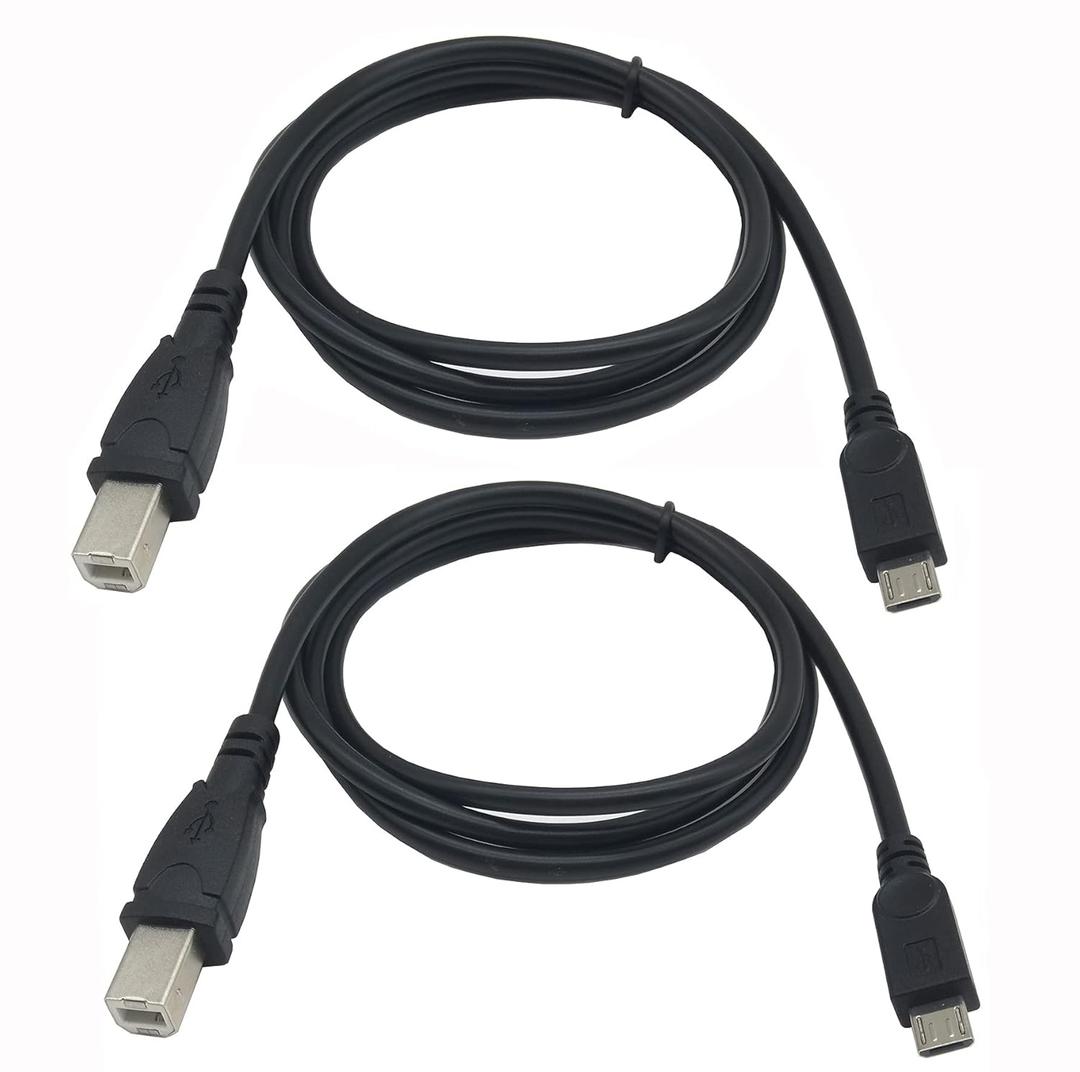 Micro USB to Printer Cable,2PCS Micro USB 5pin Male to USB Type B Data and Charge Cable,Android Phone pc to Printer,Scanner,Electronic midi Piano,Etc.(1M/3.3Feet)