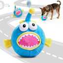 Interactive Dog Toys, Self Moving Dog Toy to Keep Them Busy, Electronic Vibrating Dogs Toy/Squeaky Bouncing Ball for Small Medium Large Dogs with Jumping Music Talking Silent Mode (Lanternfish)