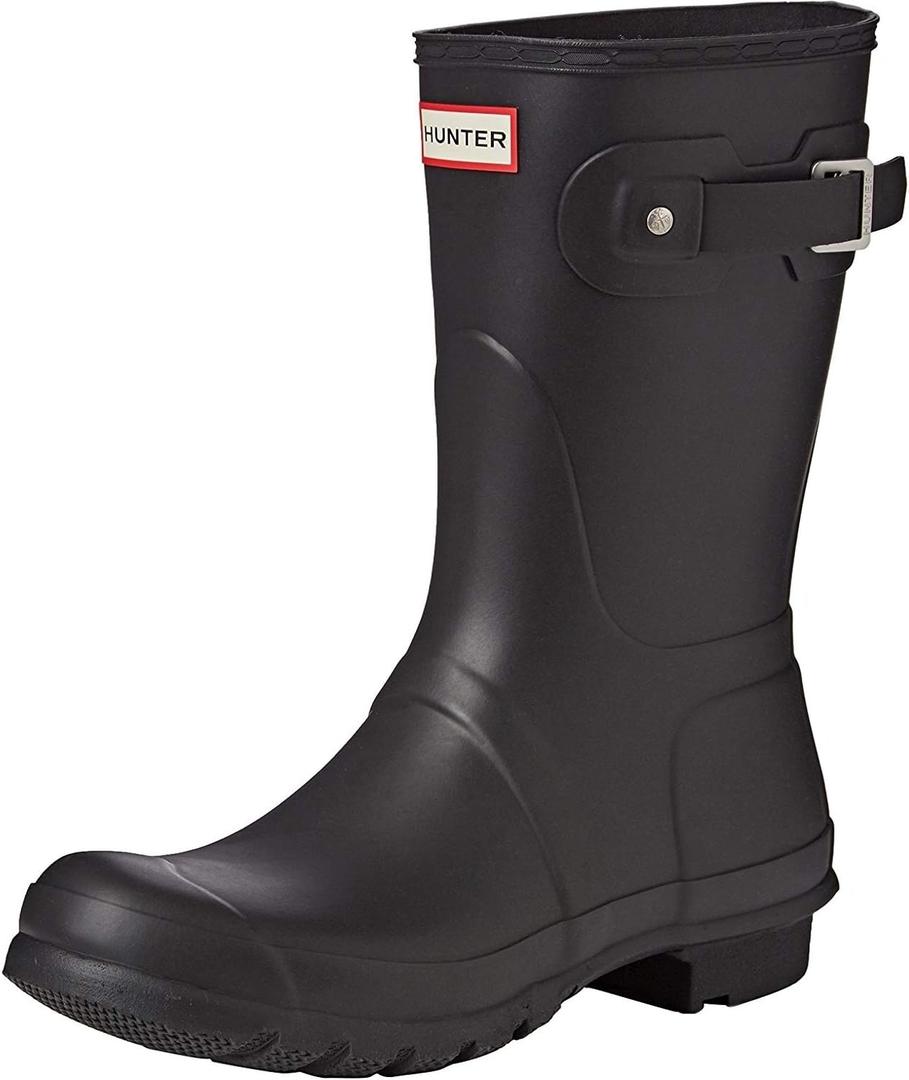 Hunter Women's Original Short Rain Boot (5, Black)