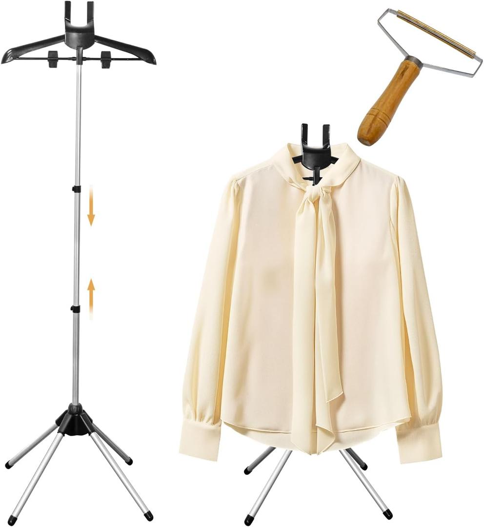 1 Pack Adjustable Shirt Display Stand 32-63 Inch, Foldable Clothing Display Stand Mannequin Torso for Retail Vendors, Multi-Use Steamer Rack Stand for Clothes Garment (1) (1 Pack)