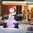 7FT Christmas Inflatable Snowman, IP65 Lighted Blow Up Snowman with LED Lights, Automatic Inflation Yard Decorations for Lawn Garden Holiday Decor