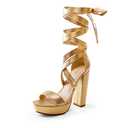DREAM PAIRS High Chunky Block Platform Heels for Women Strappy Gladiator Sexy Open Toe Dressy Sandals SDHS2205W Gold 7
