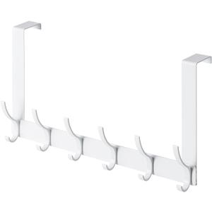 BOOMIBOO Over The Door Hooks, Sturdy Door Hanger, Towel Rack Towel Hooks for Bathroom 12 Hooks Large Over The Door for Bathroom, BedroomKitchen (White)