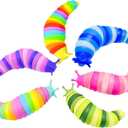 Kabvy Sensory Slug Fidget Toys 6 Pack, Easter Egg Fillers, Sensory Toys for Autism, ADHD, Anxiety and Stress Relief, Easter Basket Stuffers for Kids Toddlers Girls and Boys