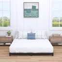 Nailsong 4 Inch Bed Frame Queen Size Low Profile, Queen Bed Frame No Box Spring Needed, Heavy Duty Metal, Easy Assembly, Black
