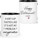Retirement Gifts For Men, Women, Teacher, Coworker - Funny Retired Coffee Mug - Not My Problem Cup - Ideas for Friend, Colleague, Boss For Retired, Birthday, Christmas Presents