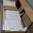 Iwell Storage Cabinet with 2 Doors and 4 Storage Shelves, Credenza Buffet Cabinet, Bathroom Cabinet for Living Room, Entryway, Home Office, White